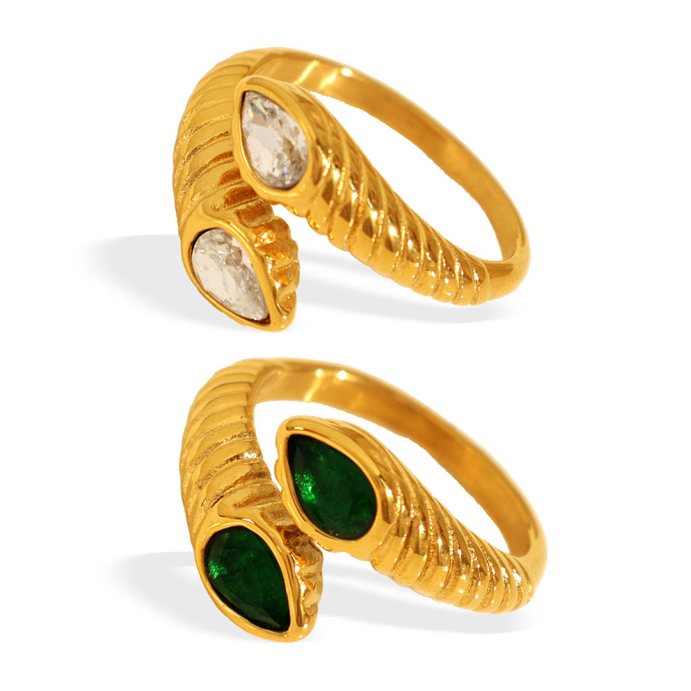 Cresia Cross stone rings