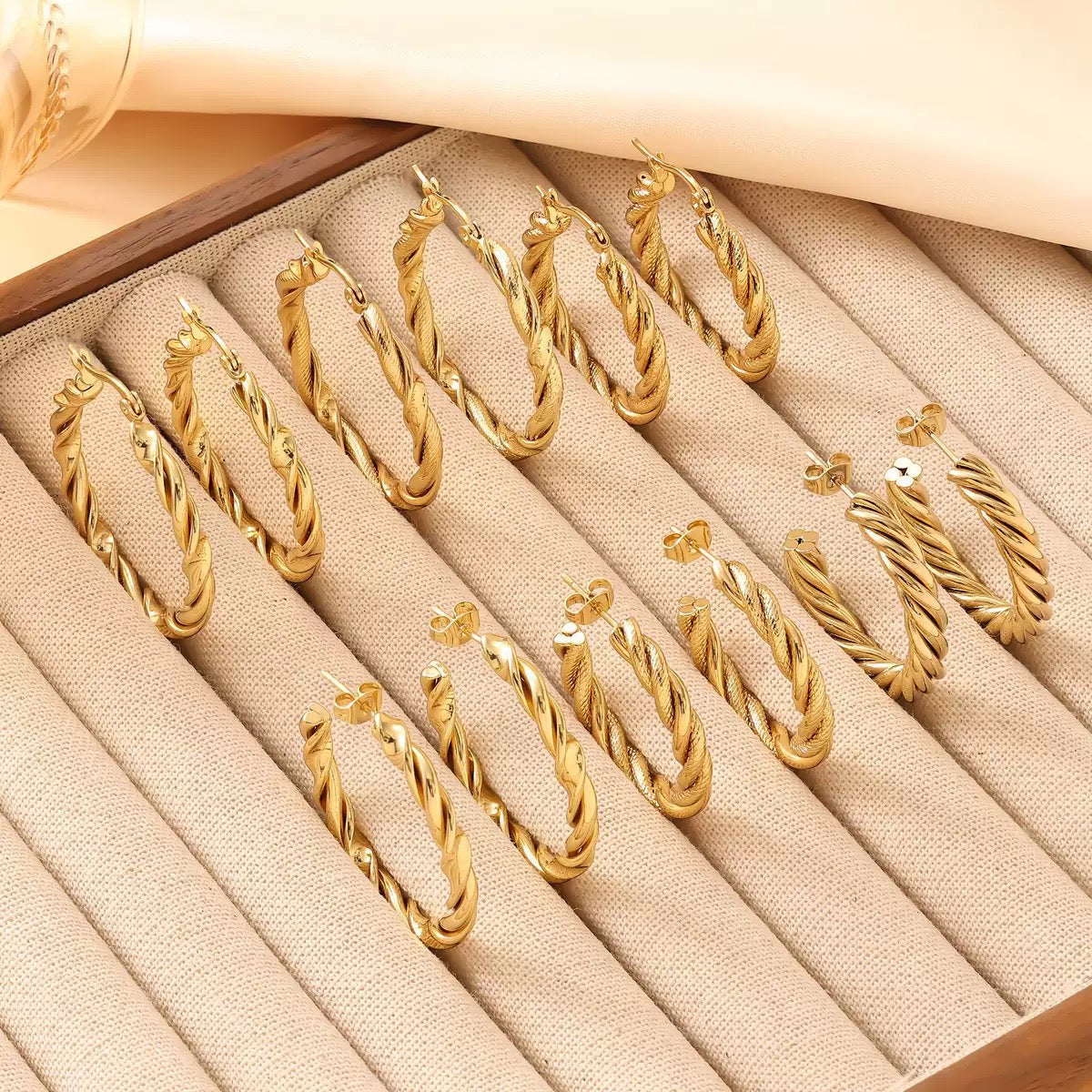 Celadon twilly hoops earrings