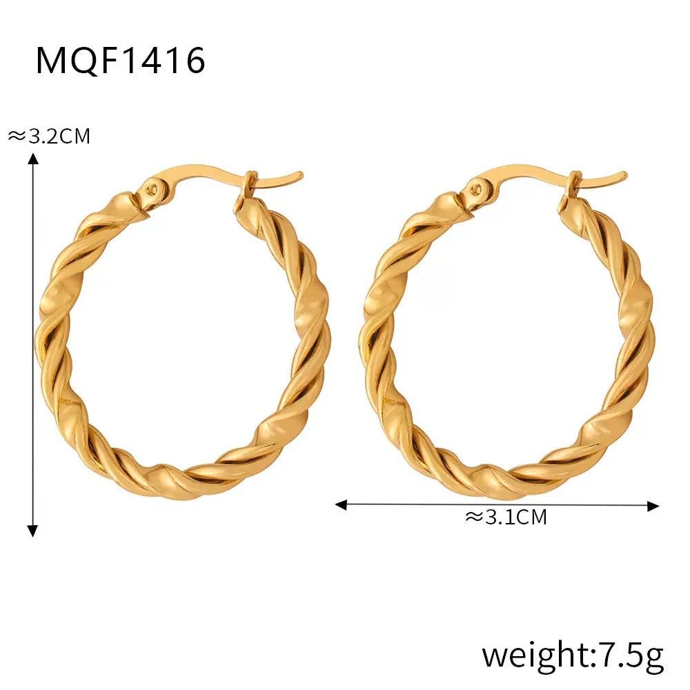 Celadon twilly hoops earrings