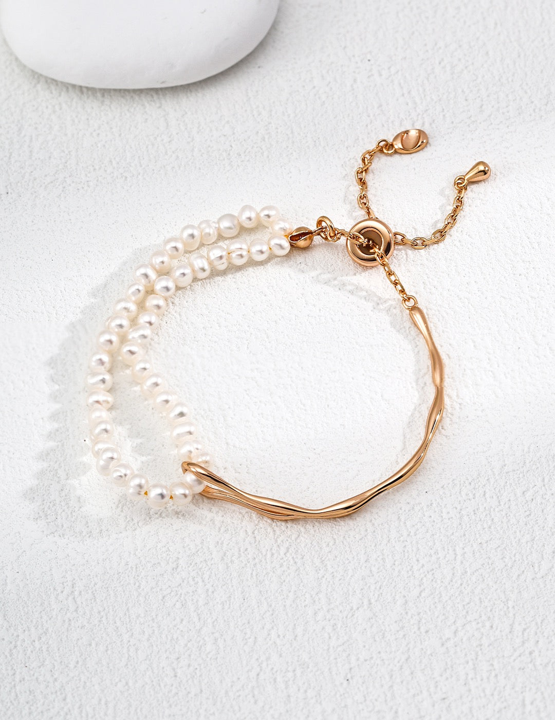 Double chains pearl bracelet