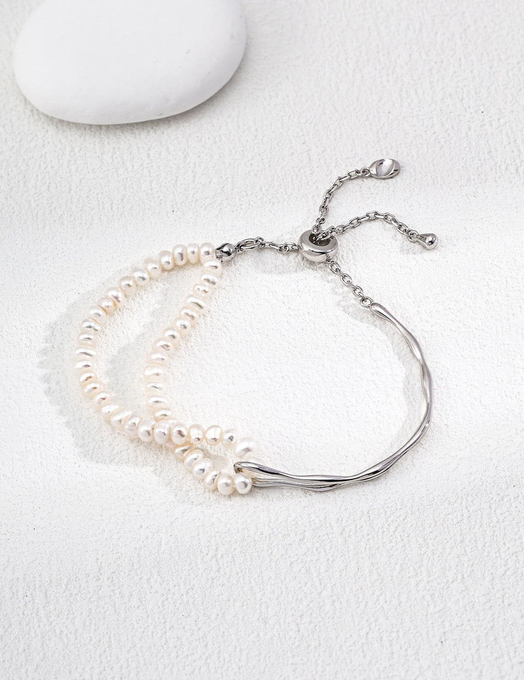 Double chains pearl bracelet