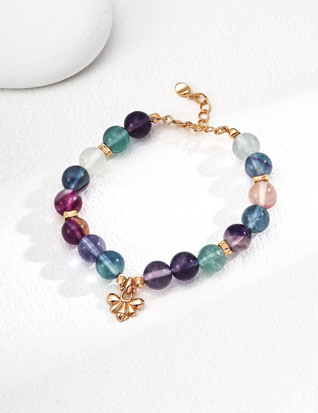 Rainbow fluorite gem bracelet