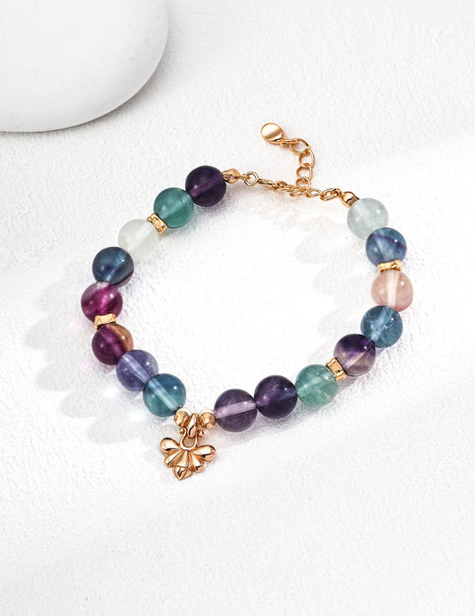 Rainbow fluorite gem bracelet