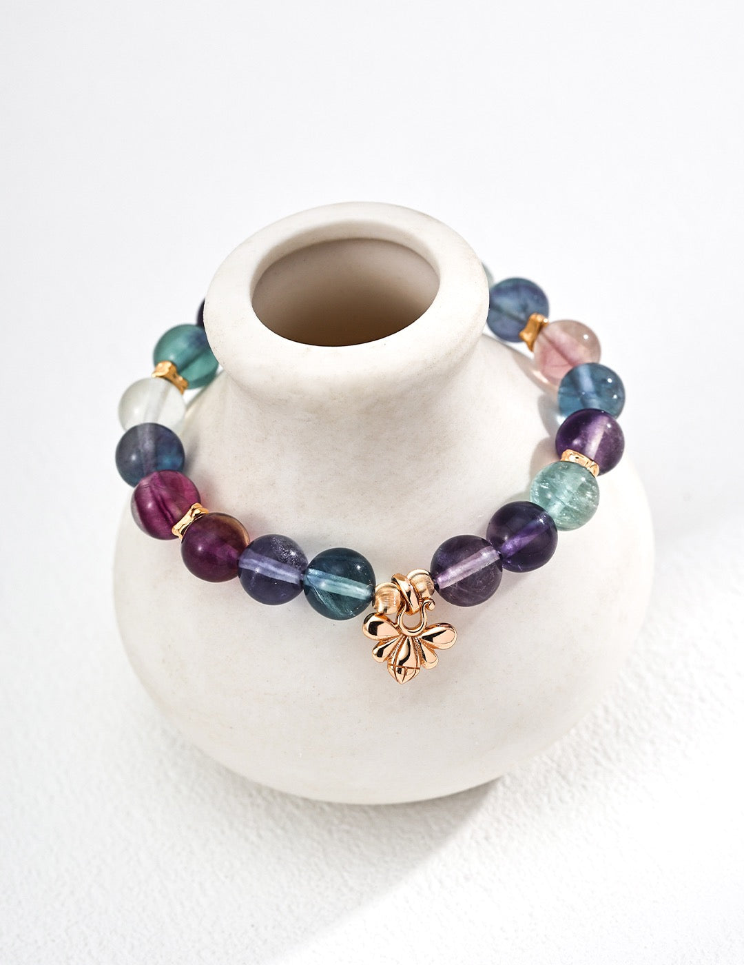 Rainbow fluorite gem bracelet
