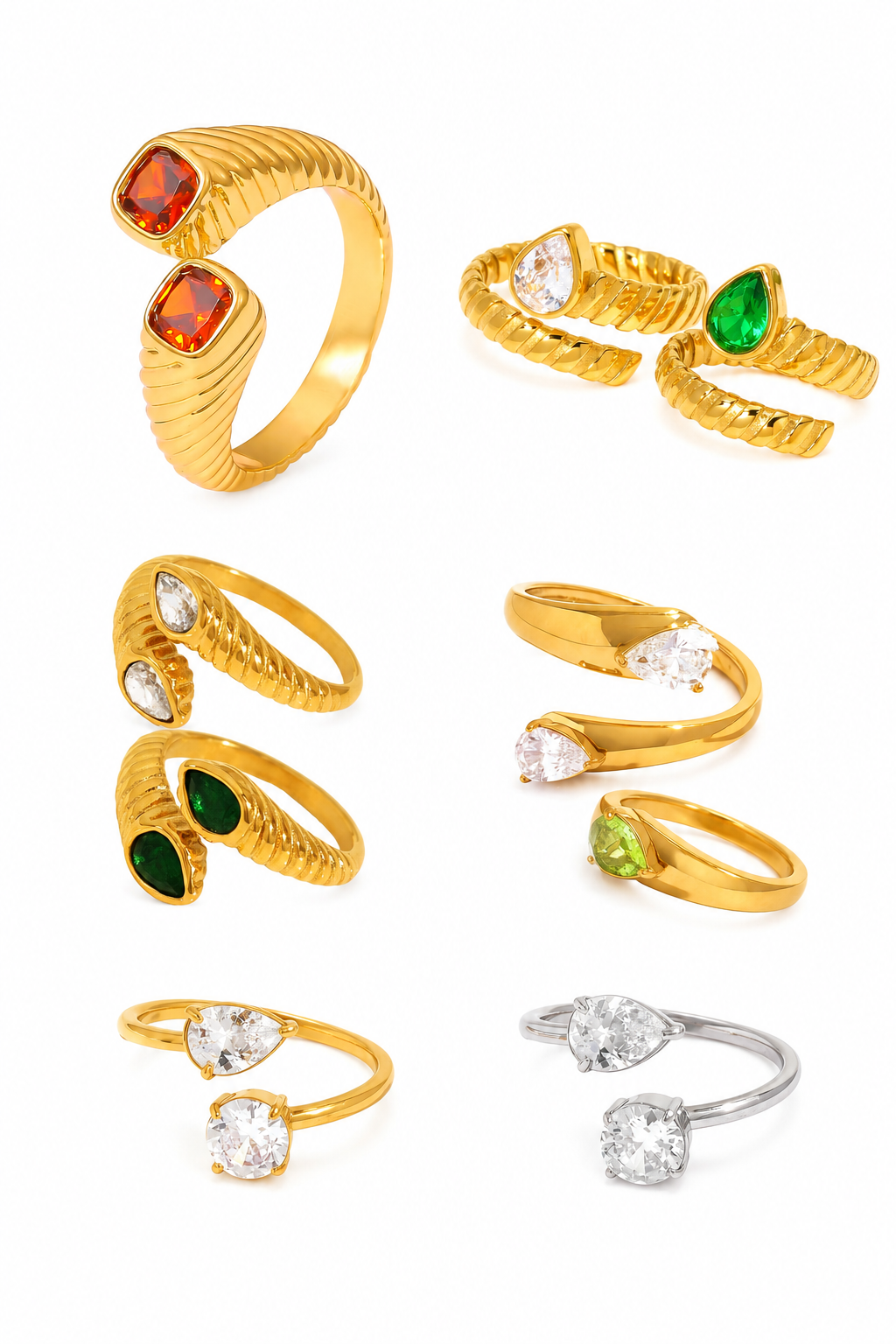 Cresia Cross stone rings