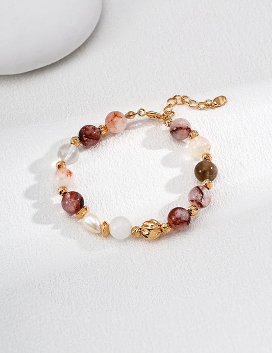 Red crystal pearl bracelet