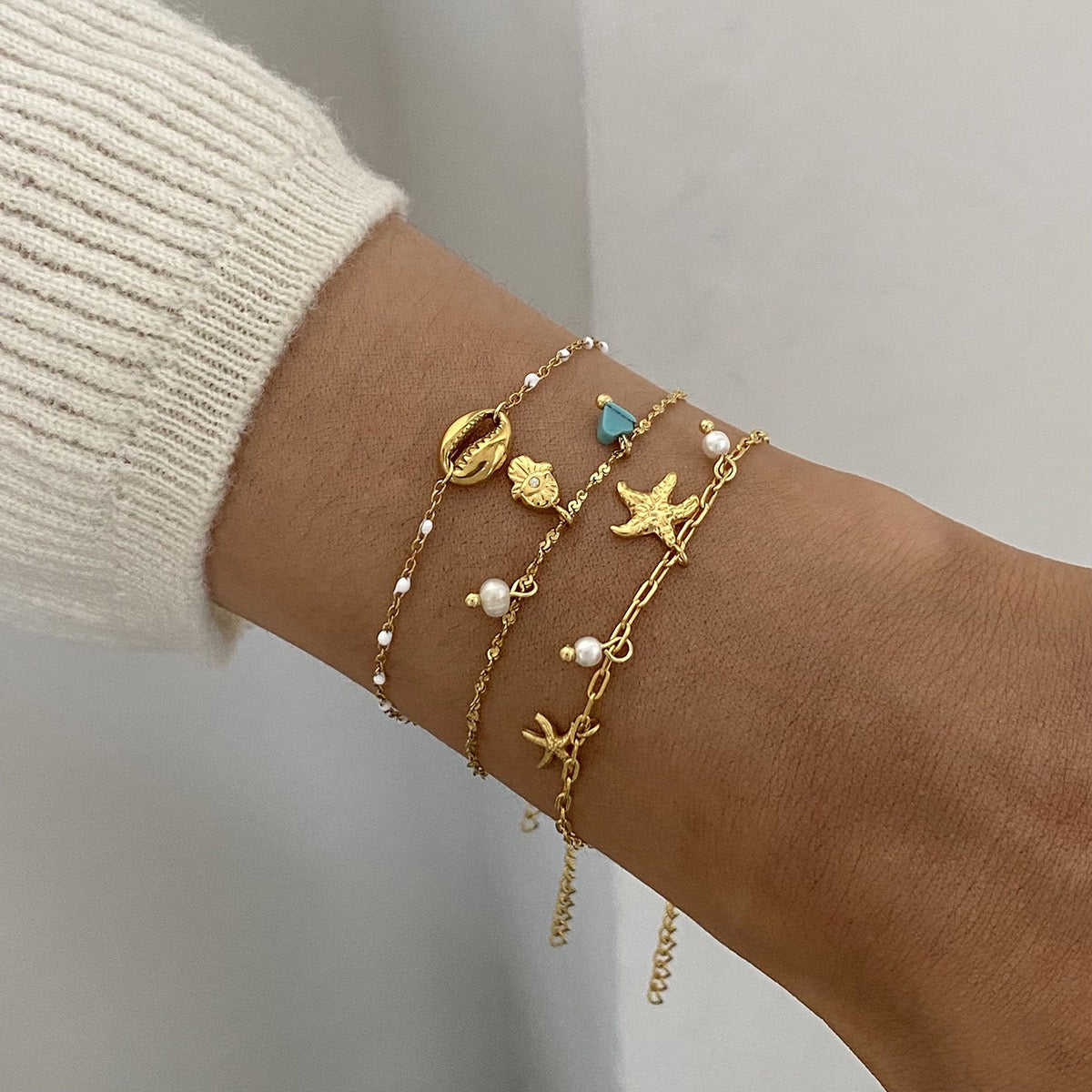 Bondi shell bracelet set