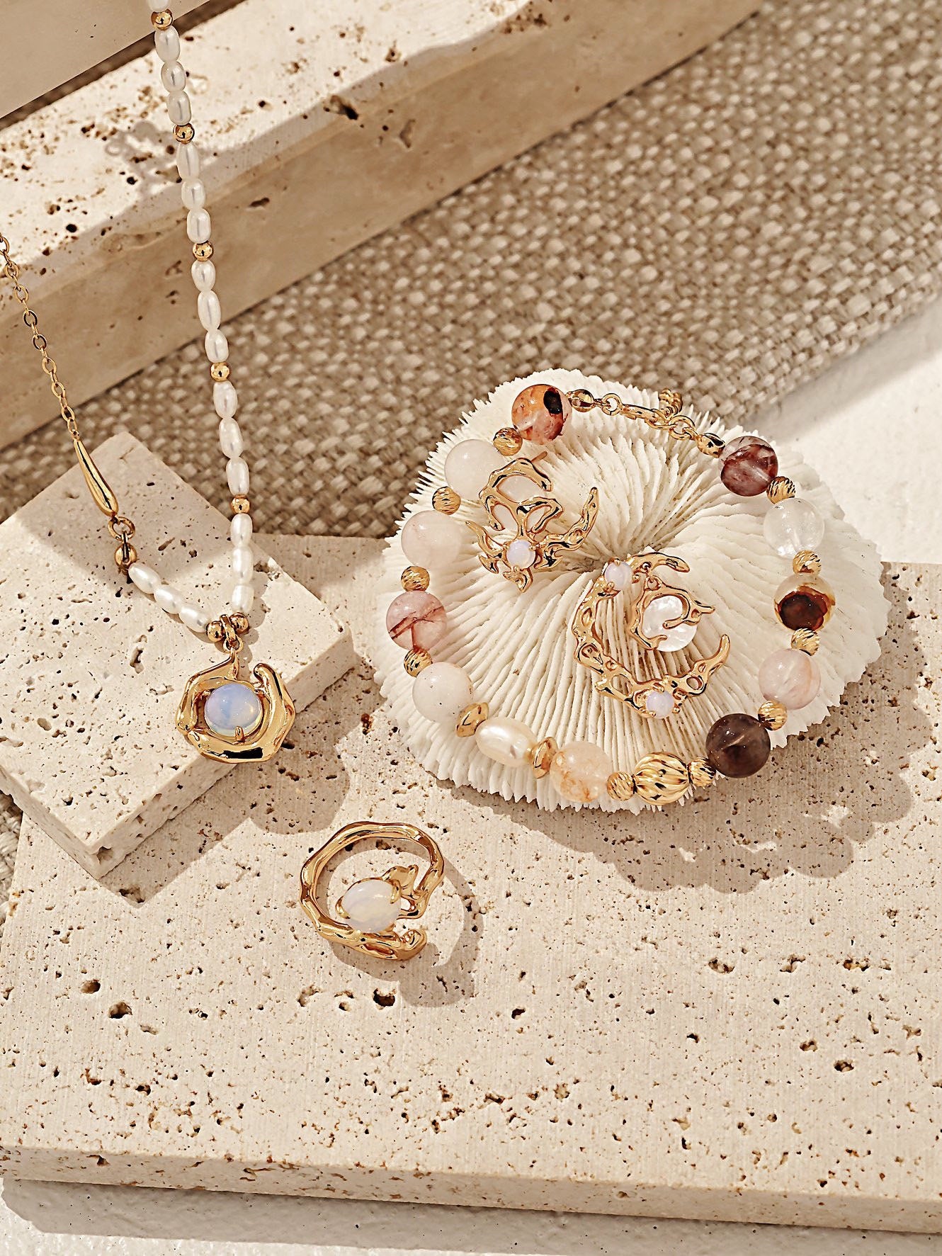 Moon stone dream set earrings