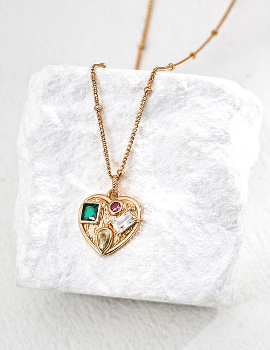 Green heart necklace
