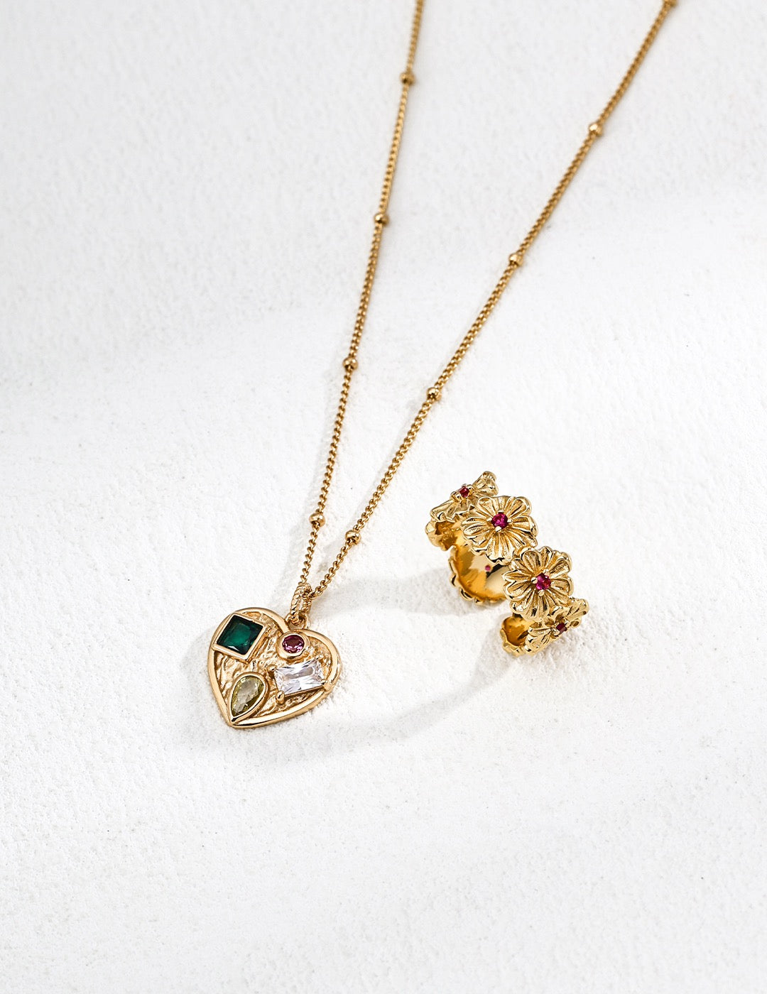 Green heart necklace