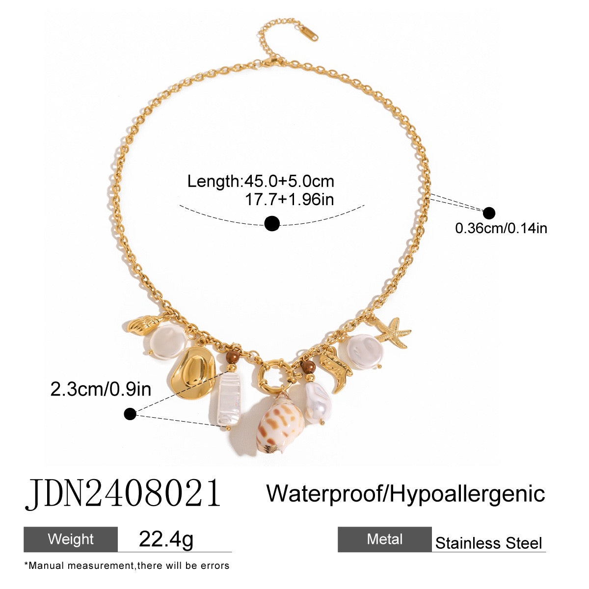 Westie shell charm necklace