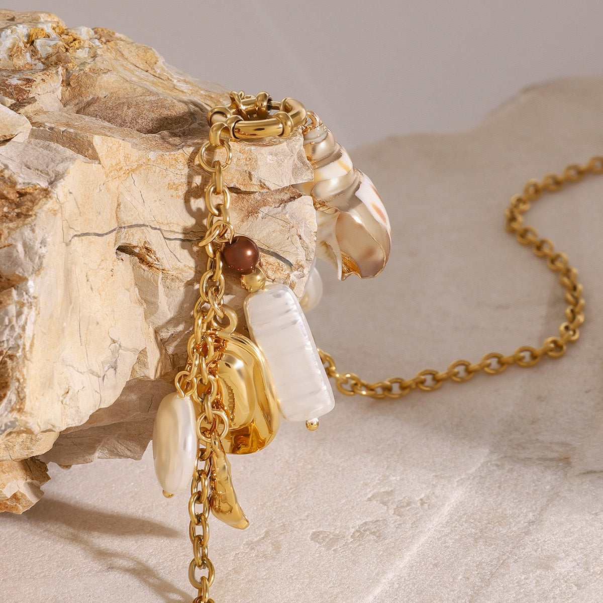 Westie shell charm necklace