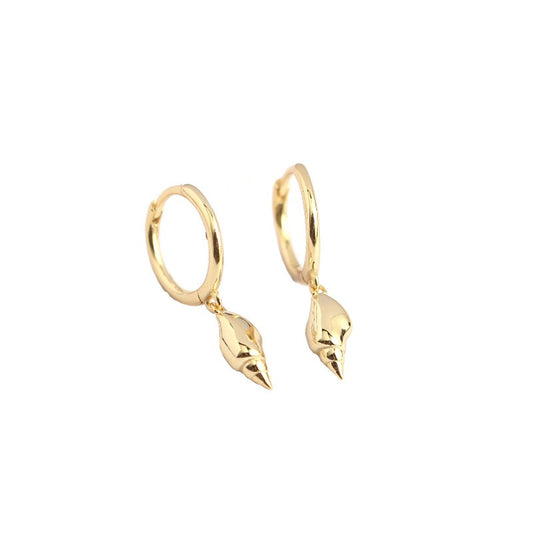 Sea snails sterling silver hoops