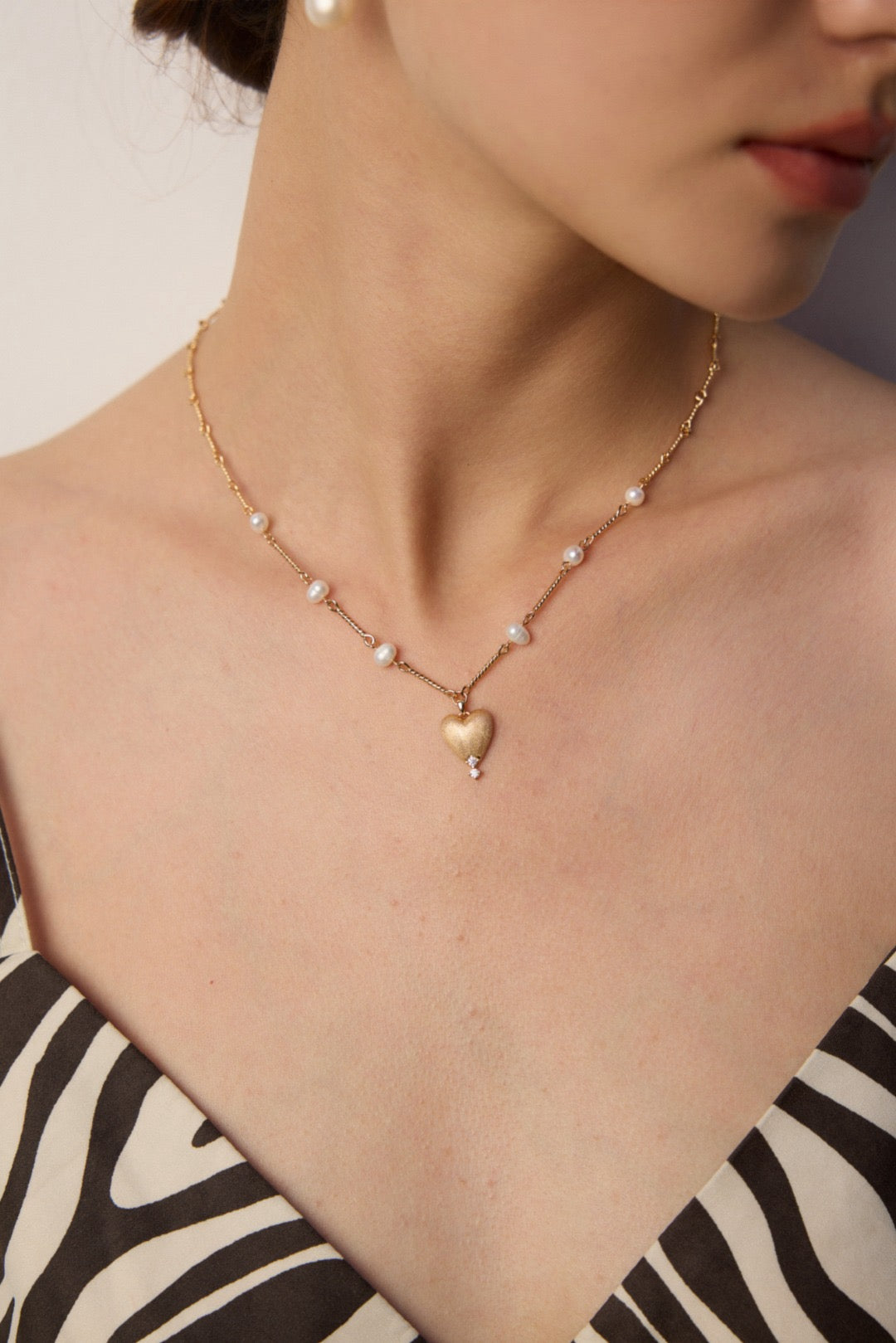 Golden heart necklace