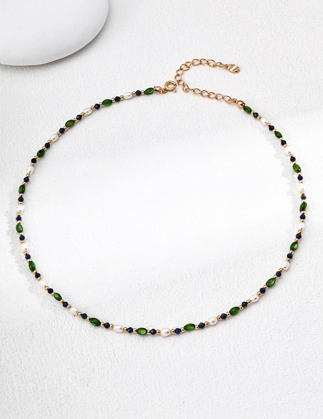 Green stone Pearl set