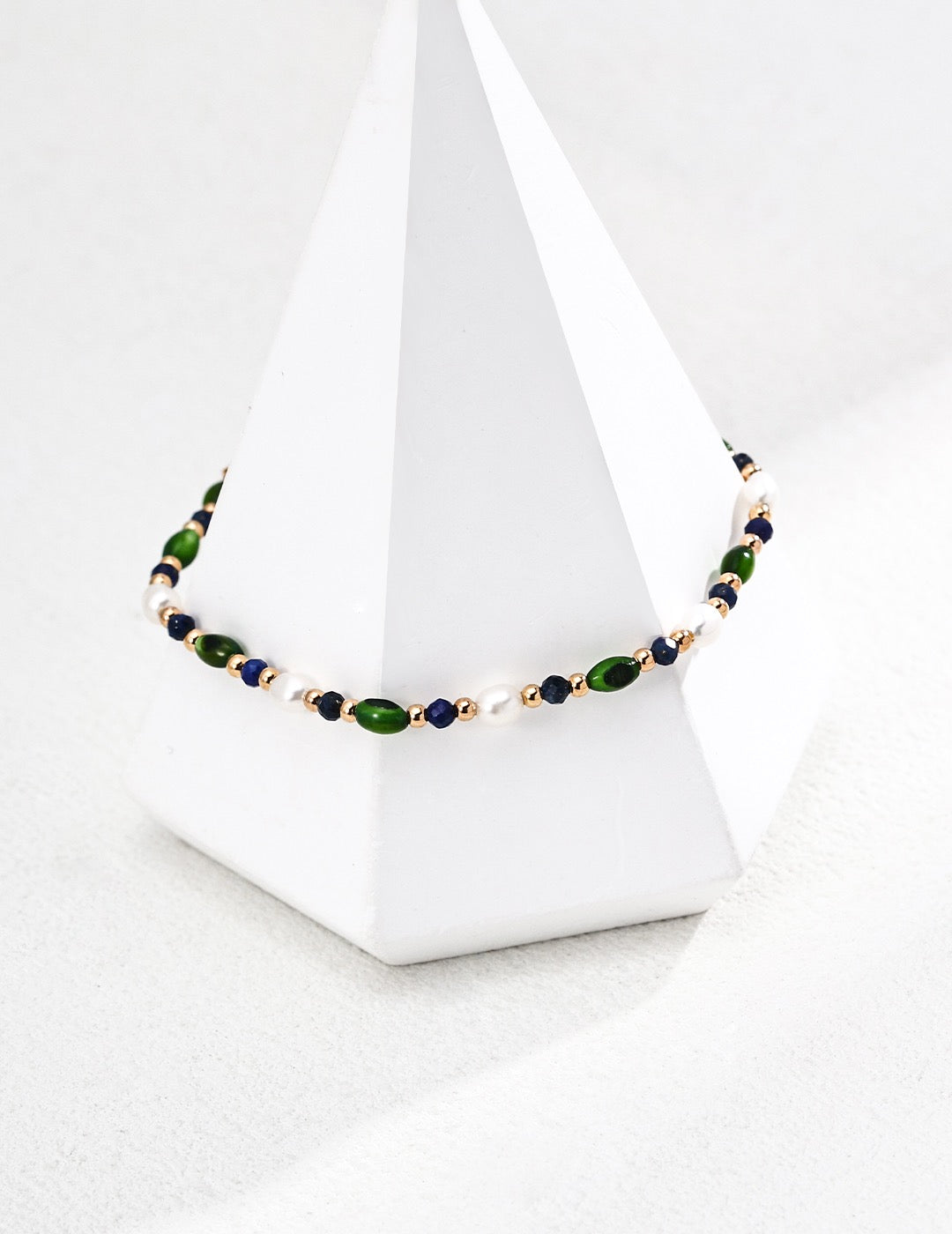 Green stone Pearl set