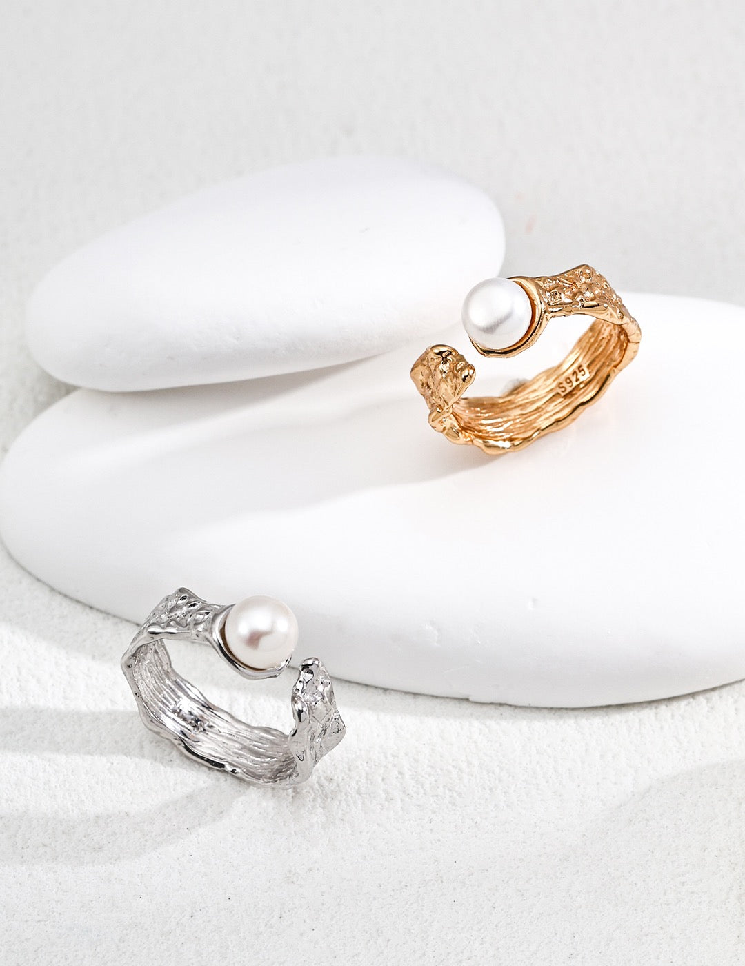 Open lava pearl rings