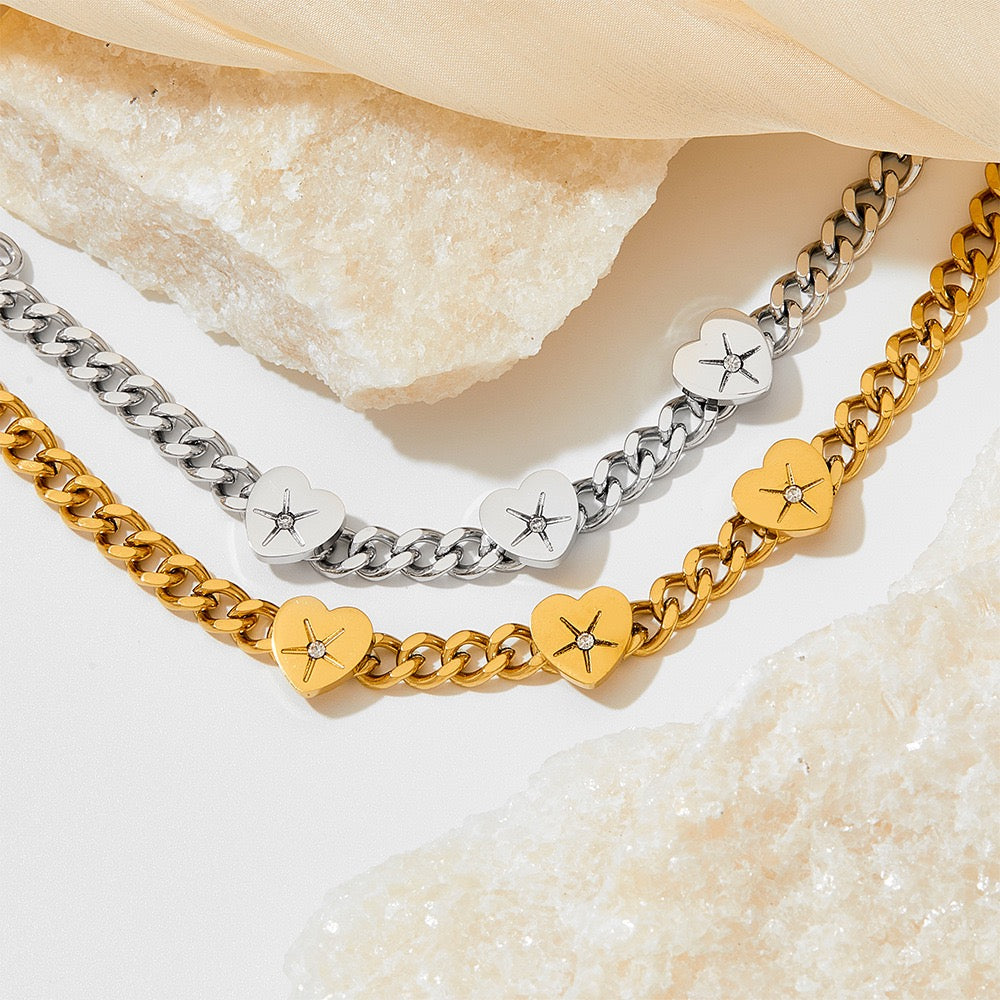 Heart chain bracelet