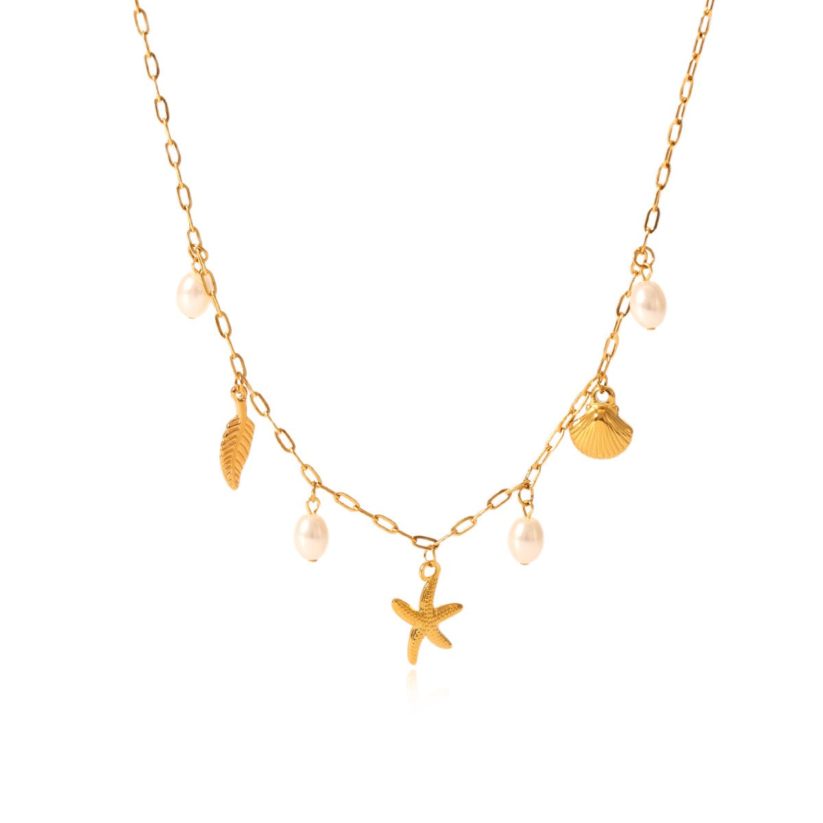 Pearly shell charm necklaces