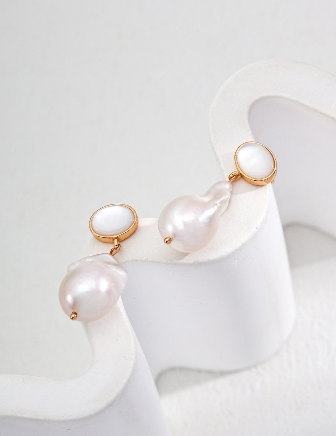 Big baroque pearl earrings