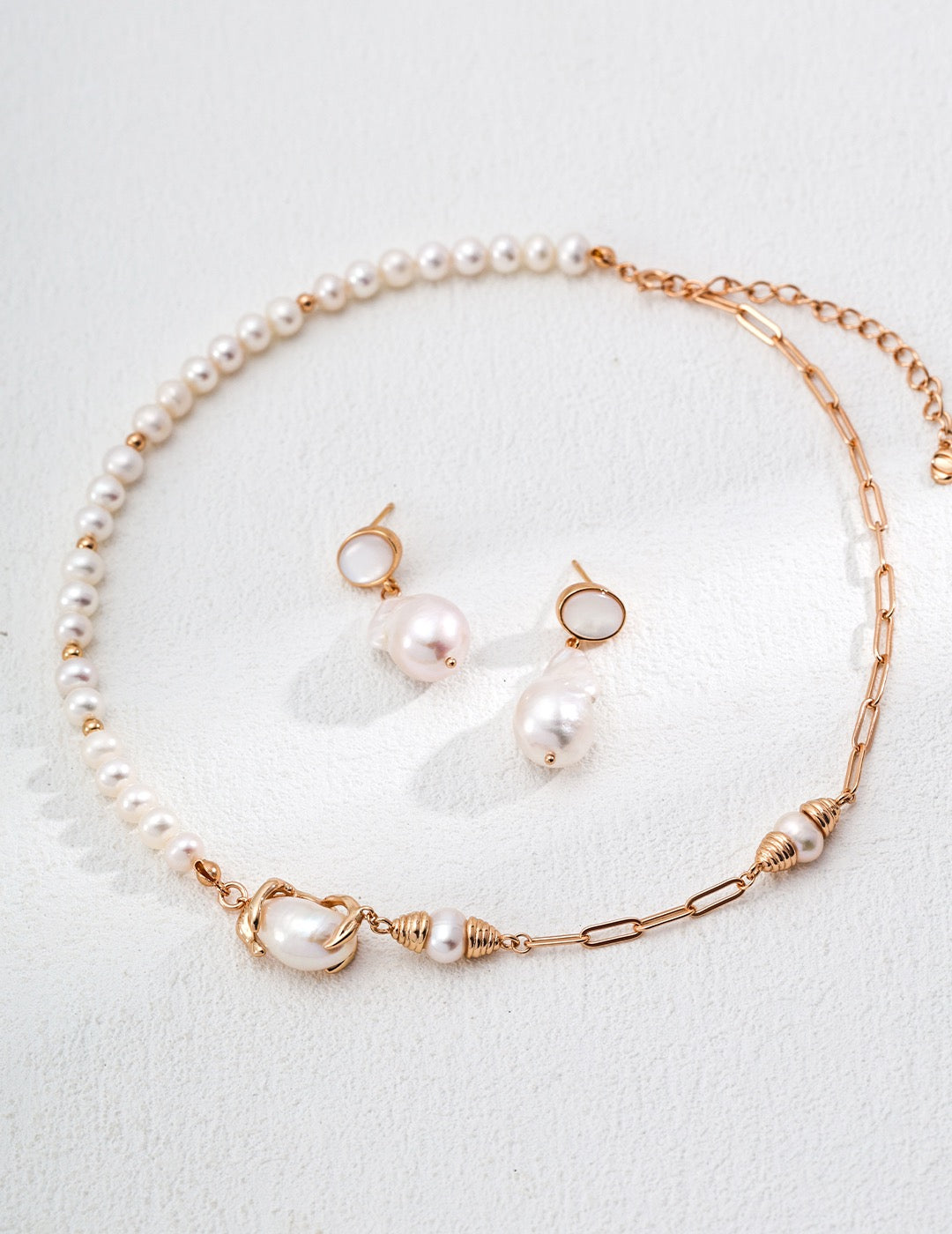 Big baroque pearl earrings