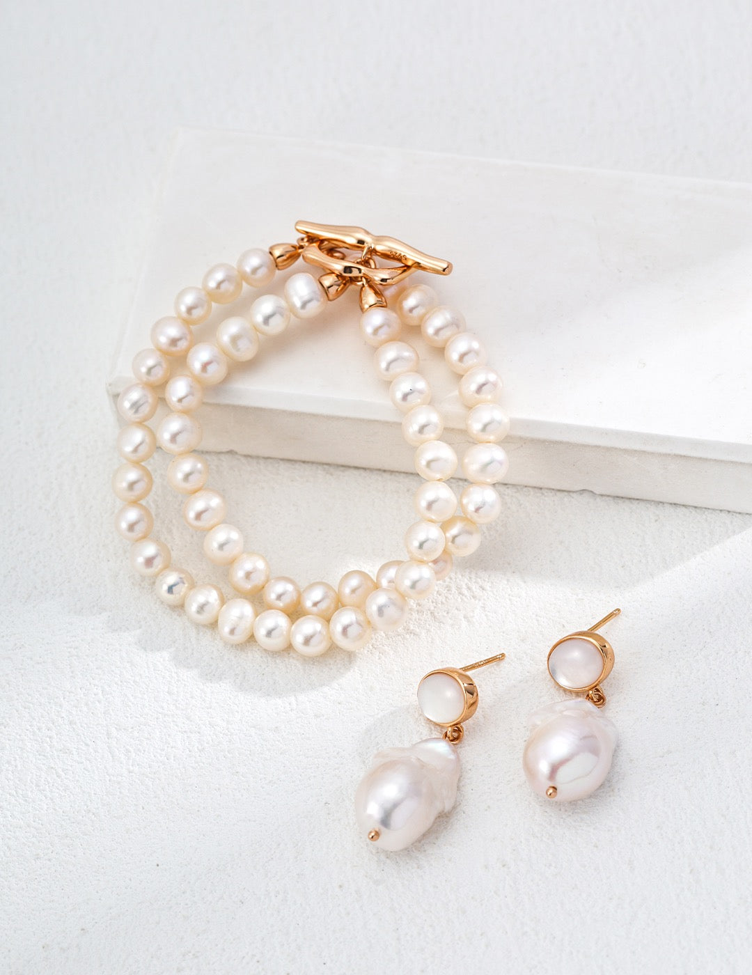 Big baroque pearl earrings
