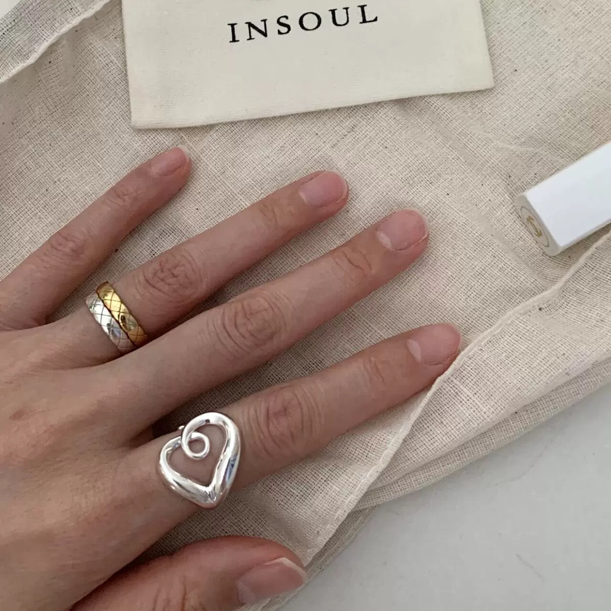 Twirly sterling silver ring