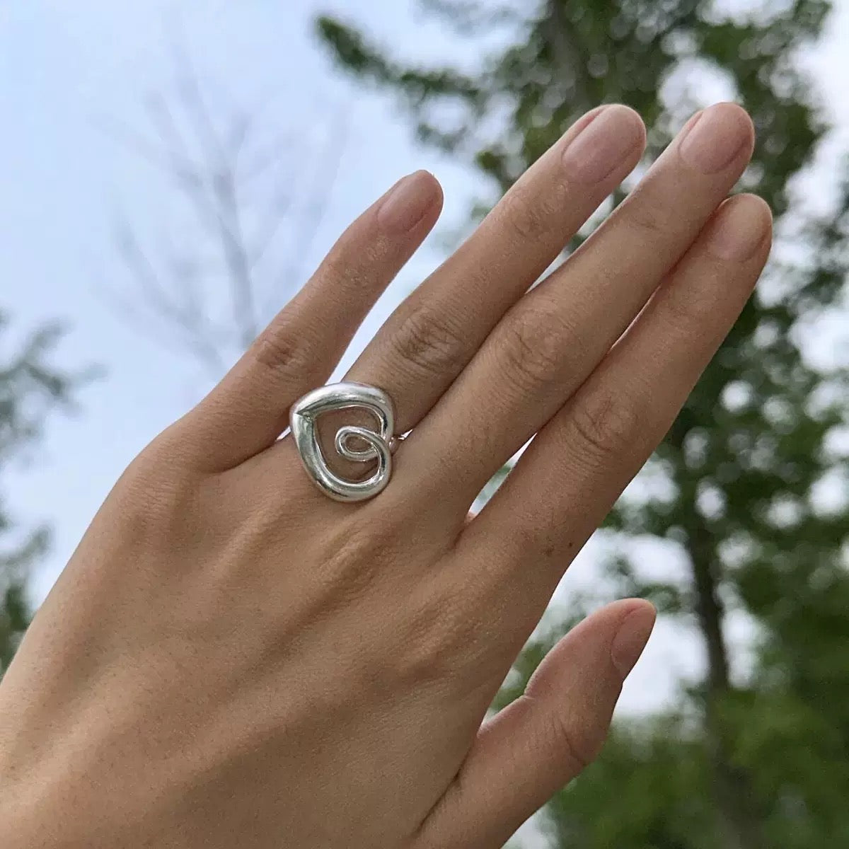 Twirly sterling silver ring