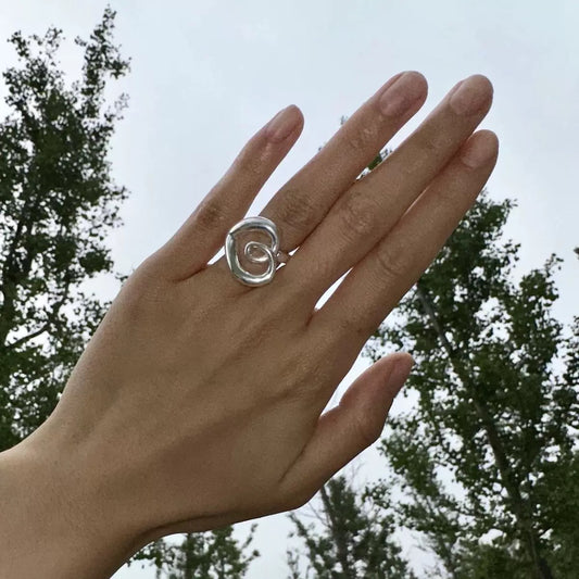 Twirly sterling silver ring