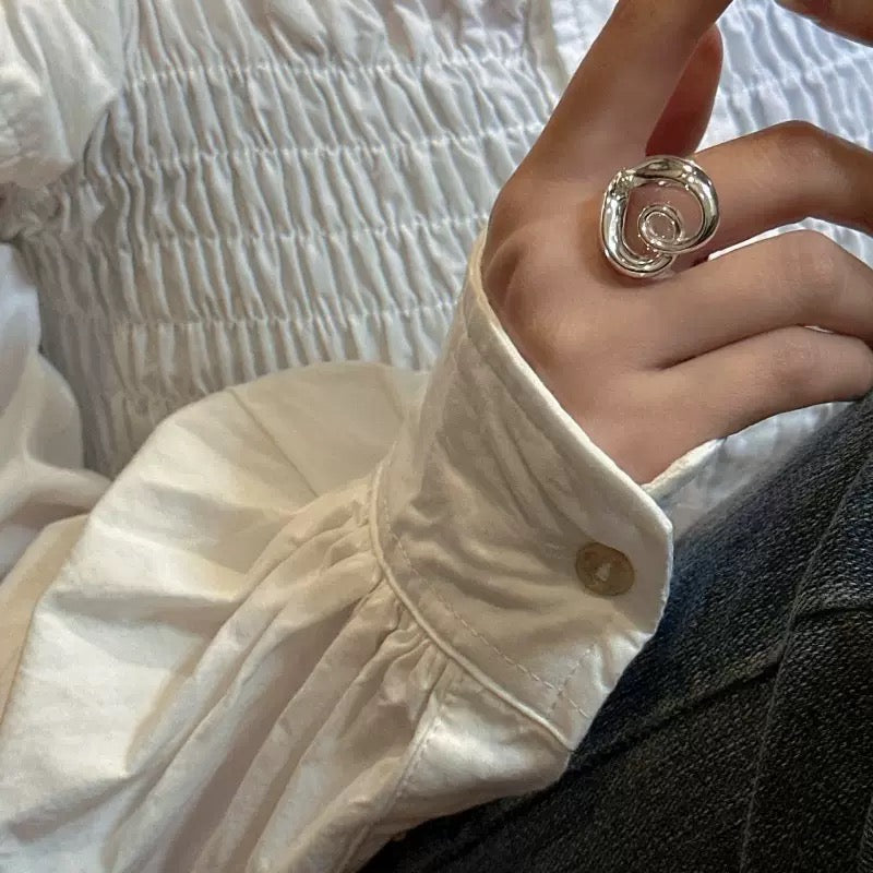 Twirly sterling silver ring