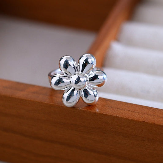 Flower sterling silver ring