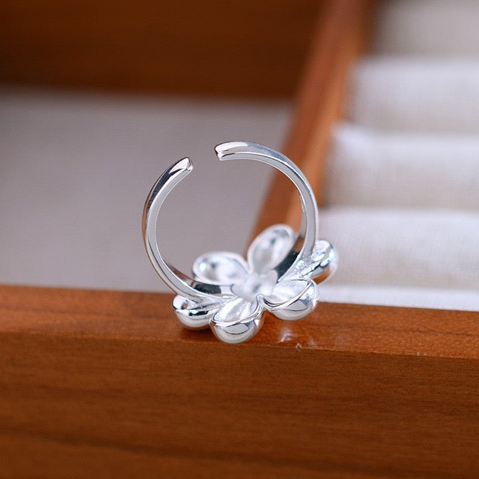 Flower sterling silver ring