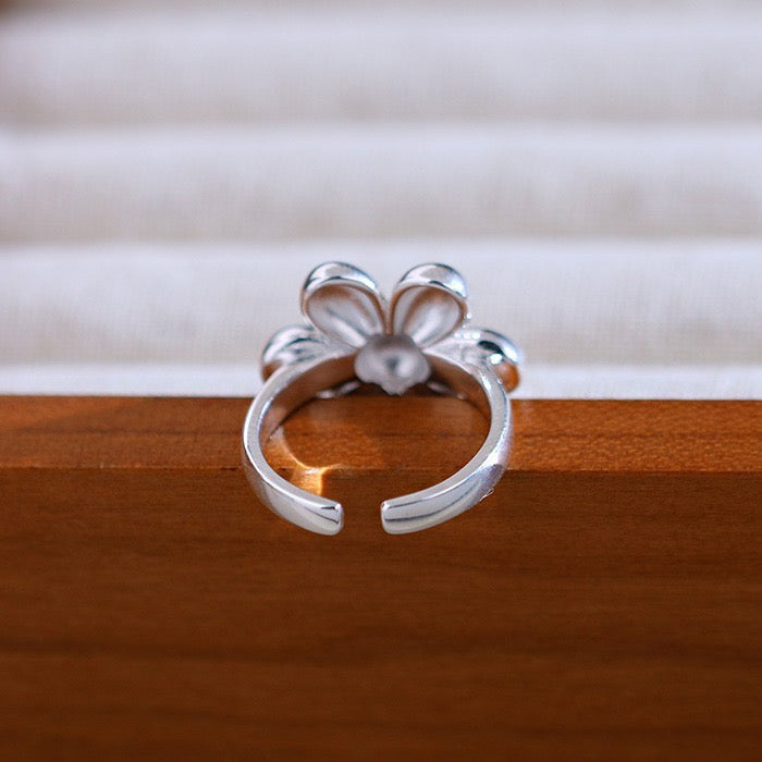 Flower sterling silver ring