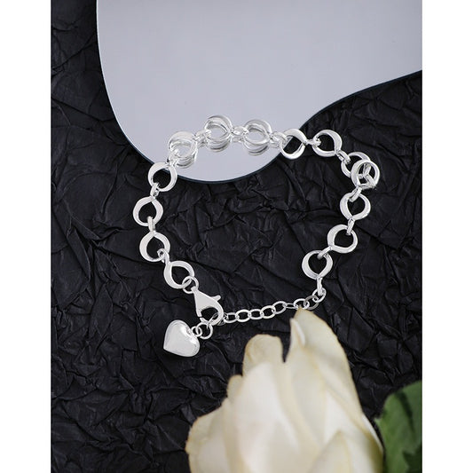 Sterling silver heart chain bracelet