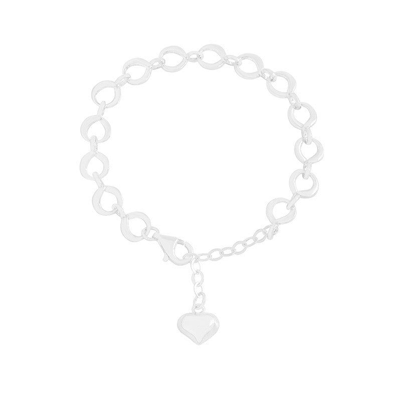 Sterling silver heart chain bracelet