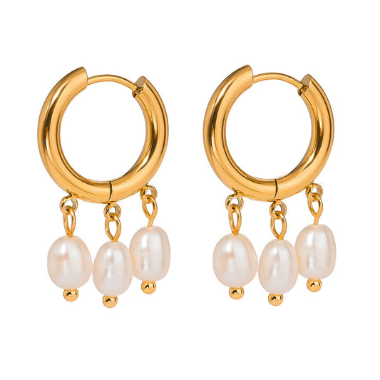 Lavita pearl hoop earrings