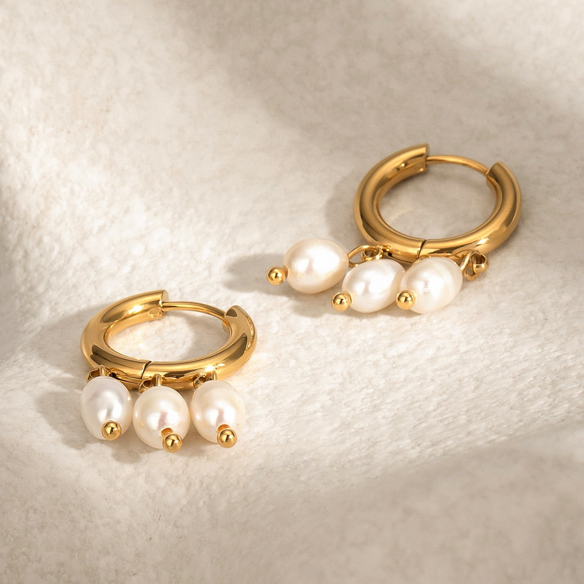 Lavita pearl hoop earrings