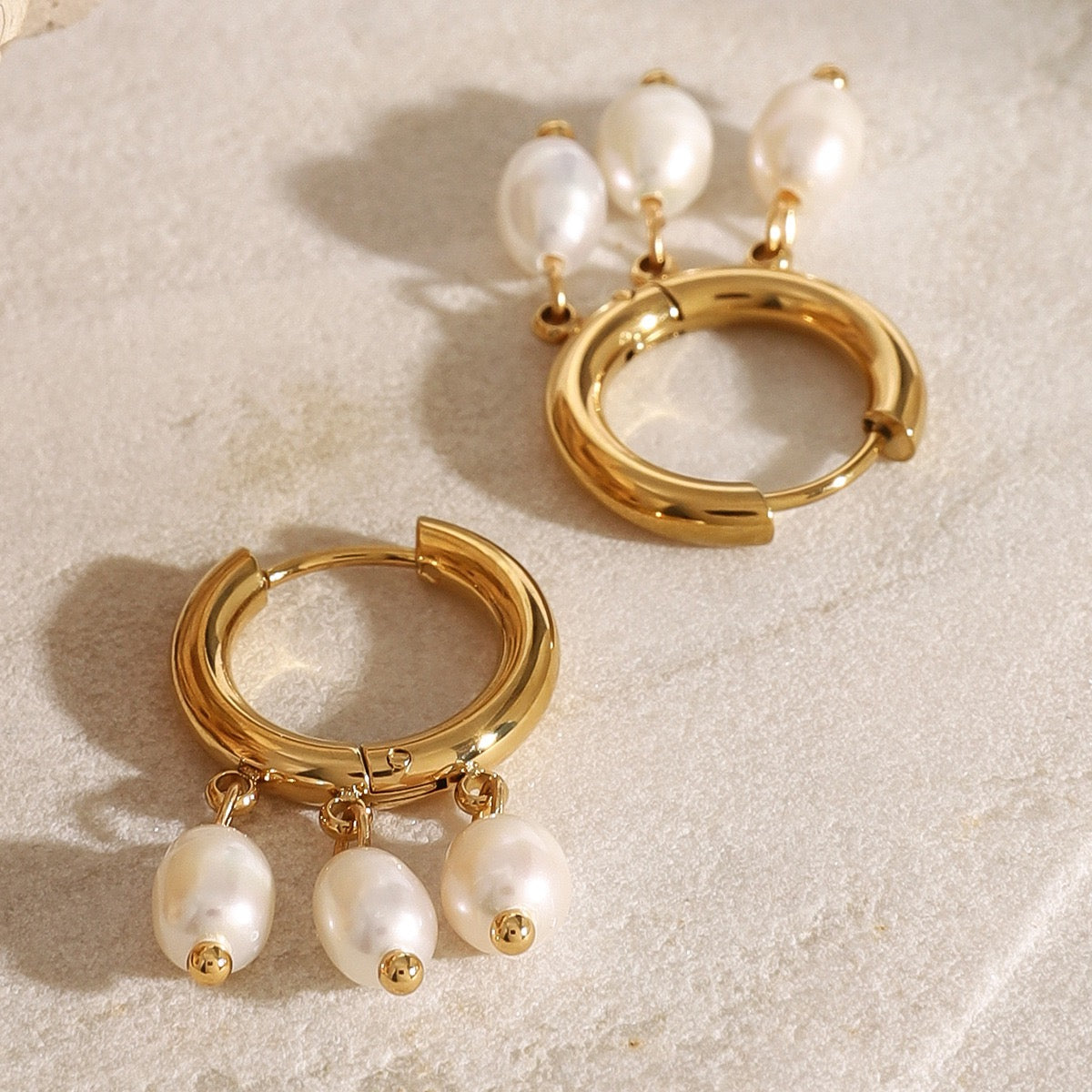 Lavita pearl hoop earrings