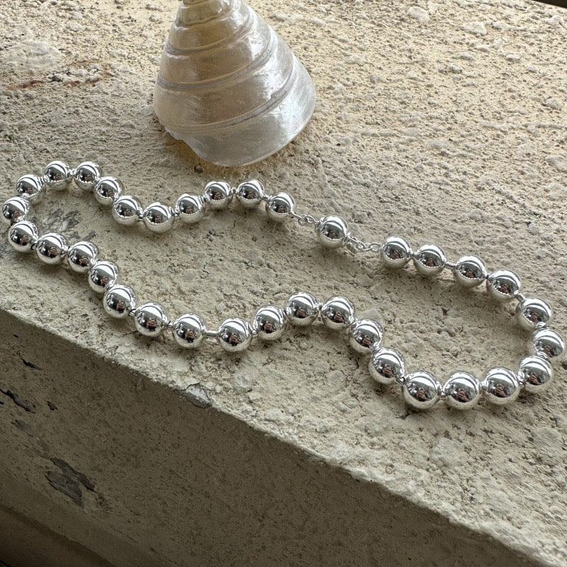 Shiny beady sterling silver necklace/bracelet