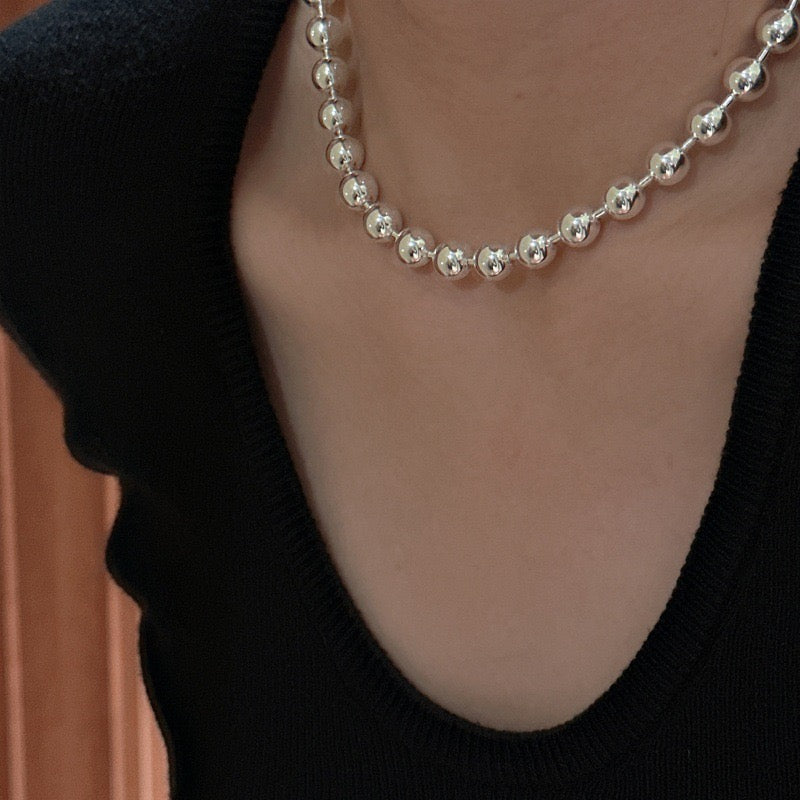 Shiny beady sterling silver necklace/bracelet