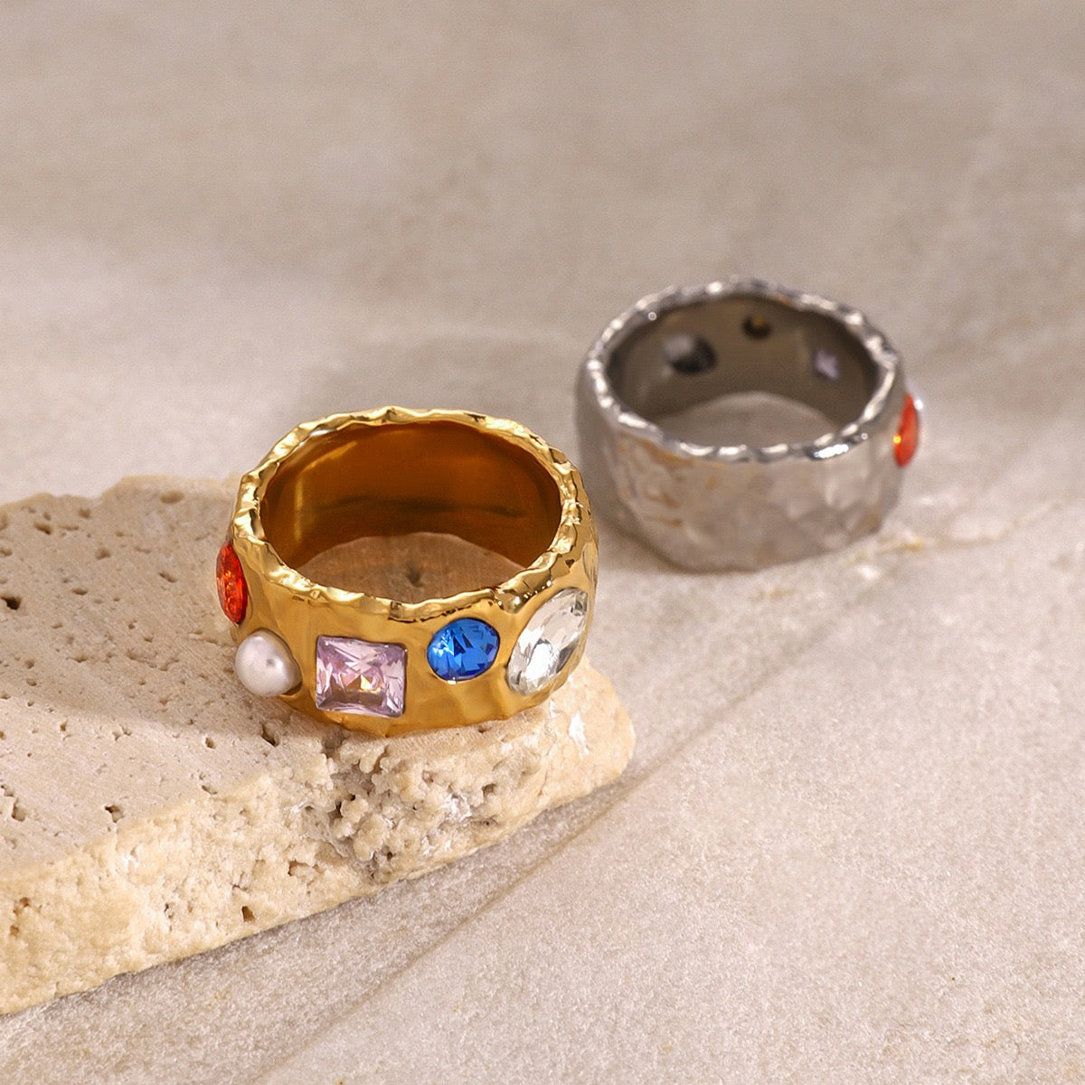 Abinius diamond rock rings