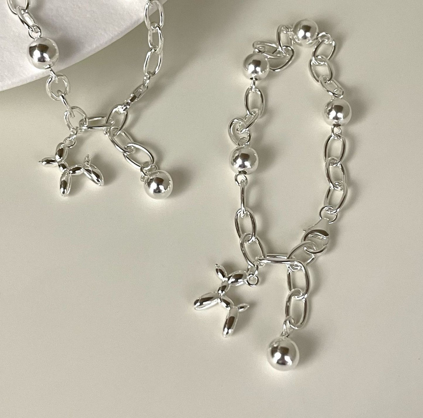 Balloon dog sterling silver bracelet