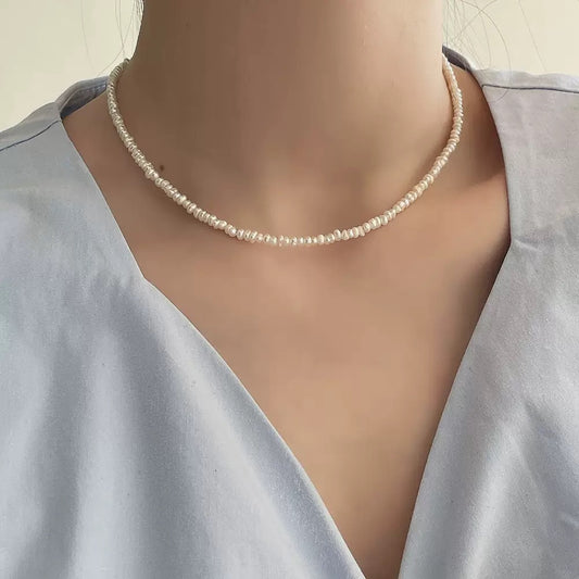 1-2mm super dainty freshwater pearls necklace
