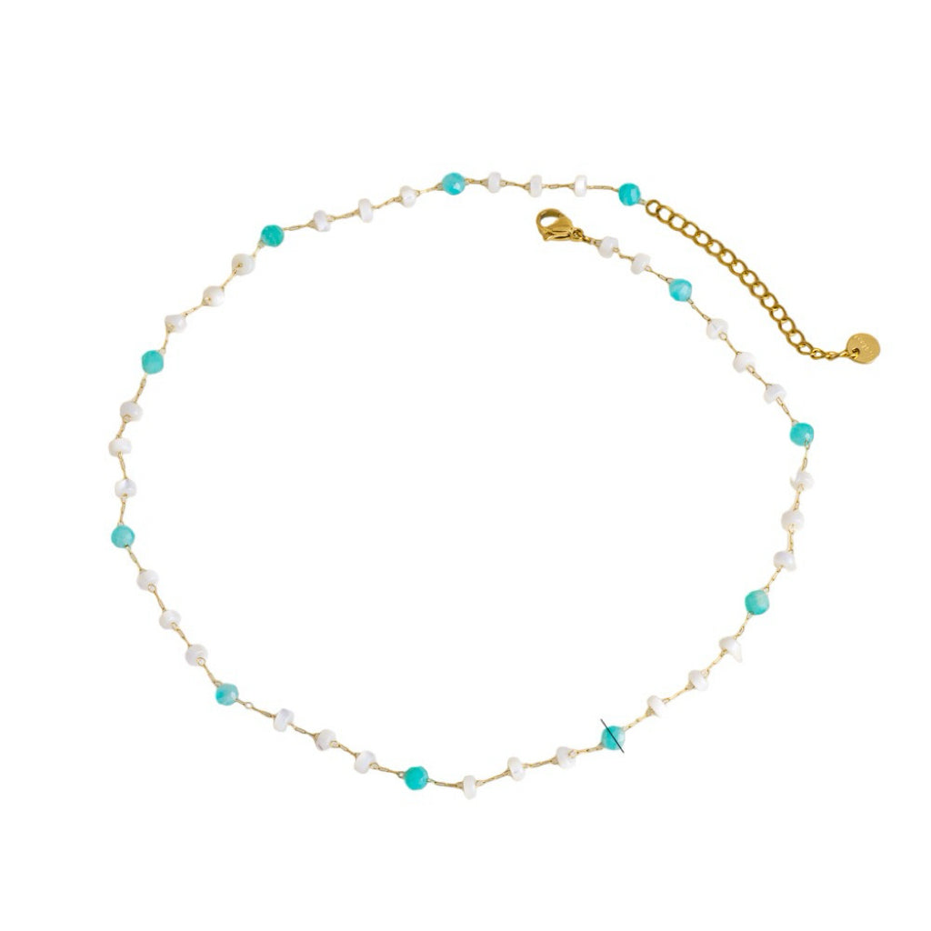 Natural stone layer stacking necklaces