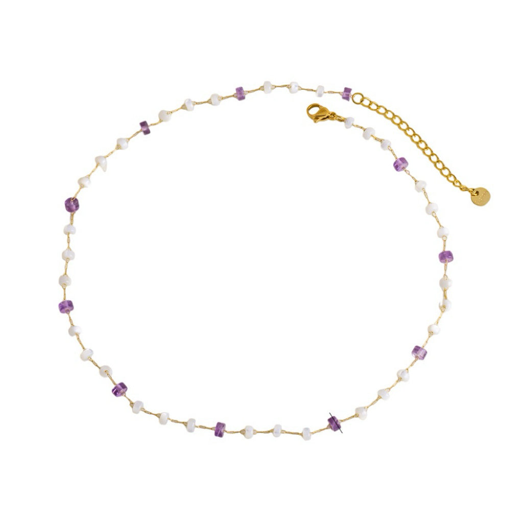 Natural stone layer stacking necklaces