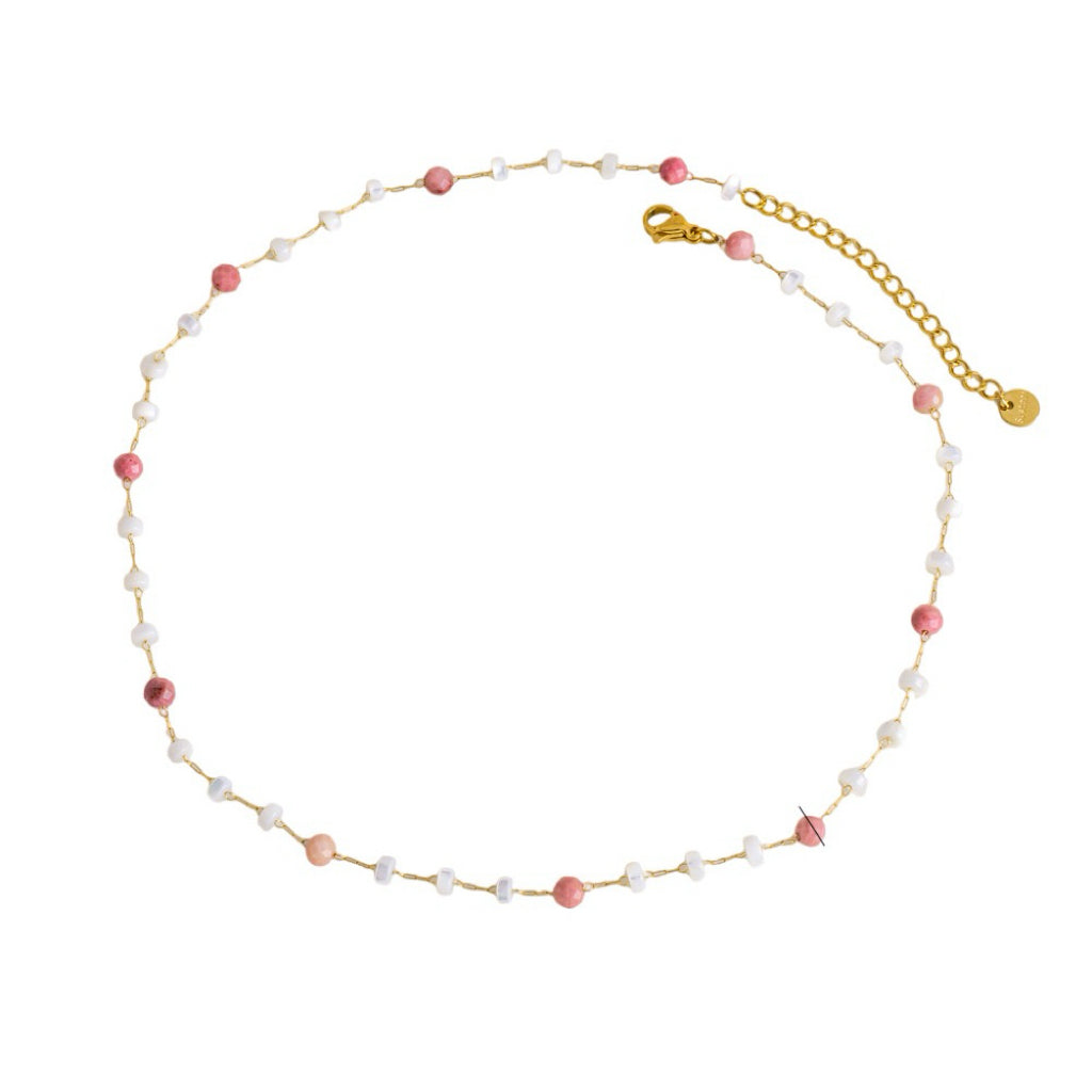 Natural stone layer stacking necklaces