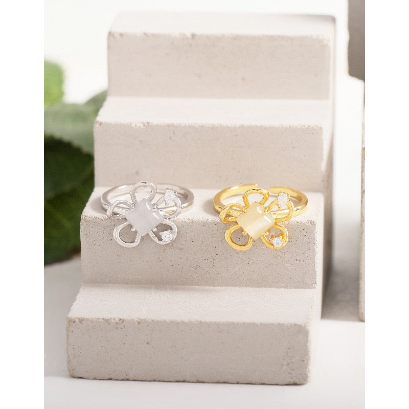 Blossom sterling silver flower ring