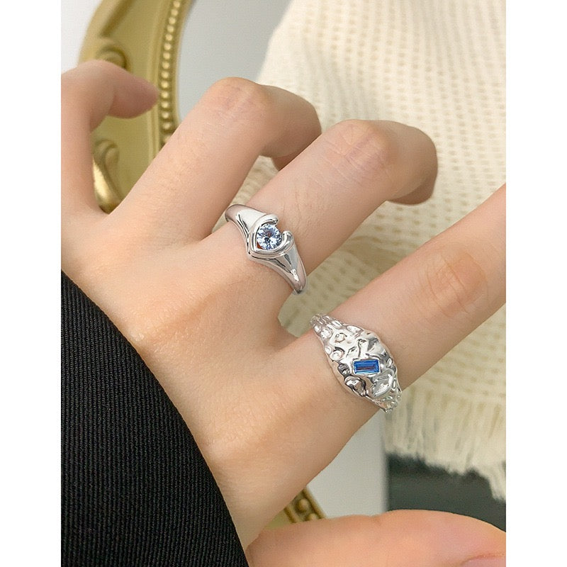 Blue lava sterling silver ring