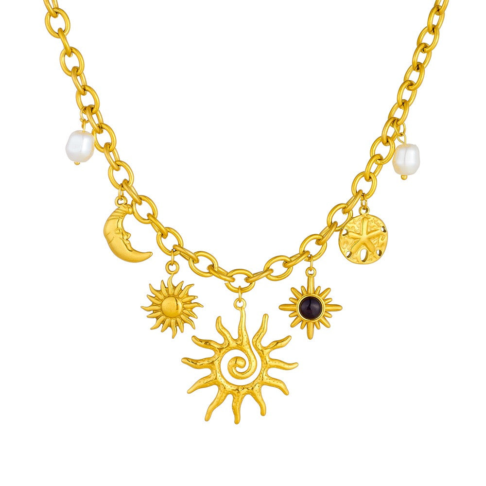 Summer sunny day charm necklace