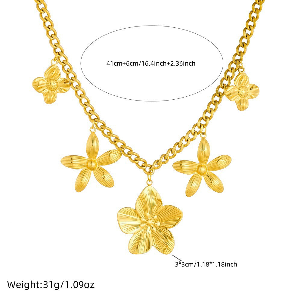 Summer flowers charm necklace
